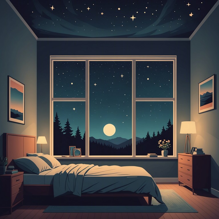 This track embodies the essence of tranquil nights with a soothing melody that gently layers soft synth waves under ambient chords, creating an atmosphere perfect for unwinding or gentle reflection. It's like floating on a cloud under moonlit skies, where every note guides you deeper into relaxation.