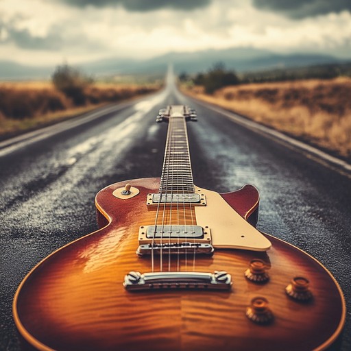 An energetic blues rock track featuring electrifying guitar riffs, upbeat tempo, and driving rhythms that evoke a spirited journey on the open road.