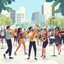 dynamic jazz anthem reflecting city life's fast pace