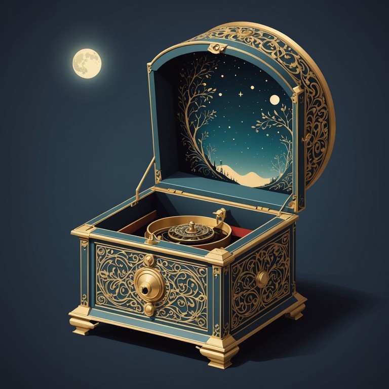 Imagine a lullaby that starts traditionally soothing but gradually incorporates more disturbing elements, playing like a gentle dream turning into a disquieting nightmare. As if the music box is slightly out of tune and the night itself whispers back.