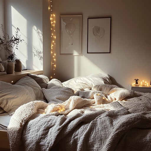 Craft a soothing instrumental track to help listeners relax and prepare for sleep. Incorporate gentle, tranquil piano melodies and ambient sounds to create an intimate, peaceful bedroom atmosphere.