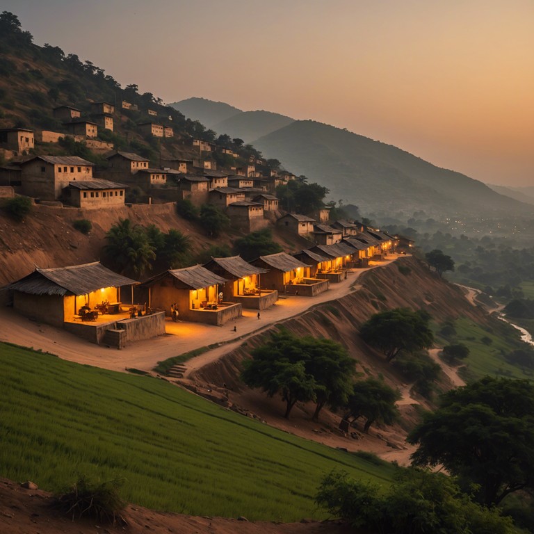 As twilight drapes the village, the resonating strings of the sitar call out to the heart's deeper stirrings, wrapping listeners in a tapestry of sound that is contemplative and immensely calming, forging a connection to the age old musical traditions of india.