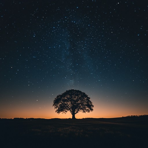 This composition conjures images of a tranquil desert under a starlit sky, as gentle, mysterious sounds echo through the cool air, evoking a sense of isolation but also of peace. The music subtly transitions through phases of calm and slight unease, reflecting the unpredictable serenity of a desert at night.