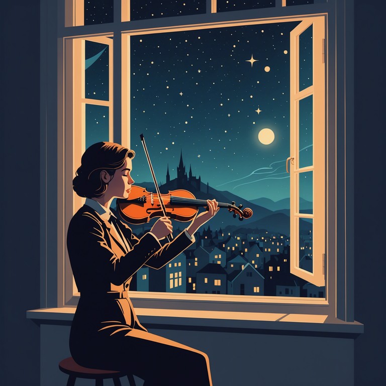 Imagine a couple, deeply in love, sharing a moment of pure connection as they gracefully move to a waltz composed just for them, under the light of a full moon. The lead violin softly weaves through the accompaniment, whispering tales of love and tender secrets.