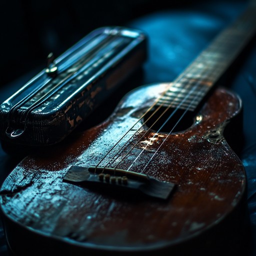 Imagine an old porch under a deep blue night sky, with nothing but the sound of a slide guitar playing alongside a softly wailing harmonica, orchestrating the peace of a perfect southern evening.