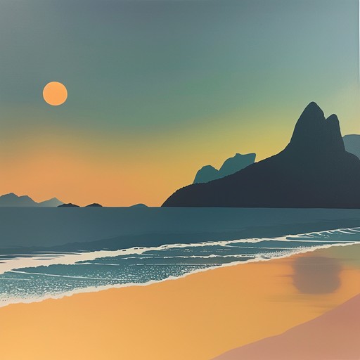 Picture a serene sunset over rio de janeiro, where the gentle rhythms of bossa nova form a melodious backdrop to the ending day. The music blends classical guitar with subtle percussive elements, offering a warm, inviting tone that carries the essence of brazilian culture and the relaxed vibe of its beach city life.