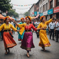 energetic, lively, folk dance celebration song