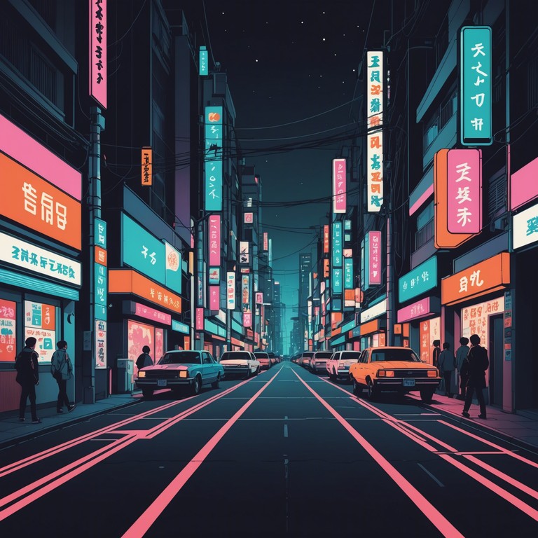 This track infuses traditional japanese instruments with modern j pop sensibilities, creating a captivating, dreamy soundscape that transports listeners straight to the vibrant neon lit streets of tokyo. The song is both nostalgic and futuristic, employing complex electronic rhythms and ethereal melodic structures that echo the city's eclectic vibe.