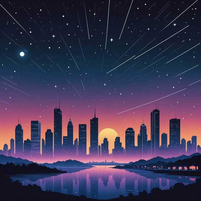 Alternative version focuses more on a slightly hypnotic soundscape, capturing the peaceful yet dynamic essence of an illuminated city at night, providing a tranquility that comes from the gentle interplay of light and sound.