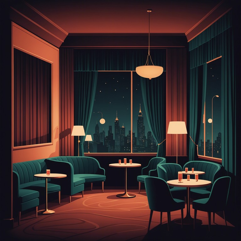 This composition captures the essence of a late night jazz lounge, with a hypnotic interplay of instrumental nuances to softly seduce the listener into a state of relaxed awareness. The deep tones of a saxophone lead the melody, gently wrapped in the embrace of soft percussion and ambient textures, portraying a serene nocturnal scene.