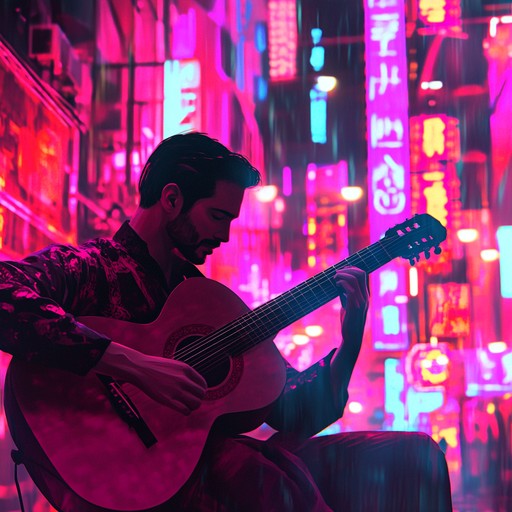 An instrumental track that merges passionate flamenco guitar with modern progressive electronic beats, creating a vibrant journey through tradition and futurism.