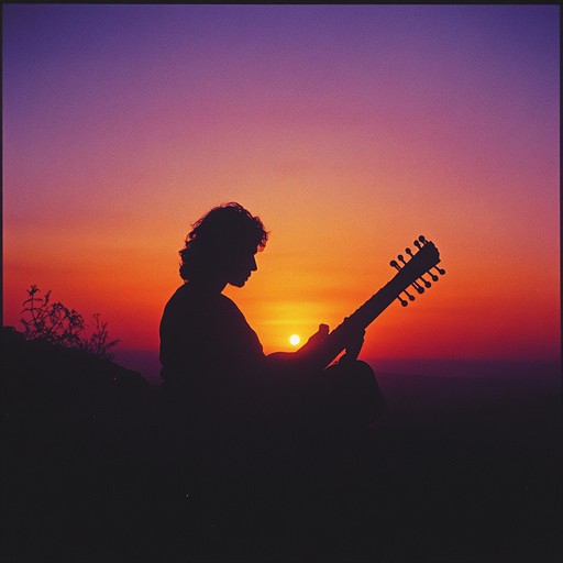 An instrumental piece that marries the soulful melodies of indian raga with the energy of rock music, capturing the bittersweet emotions of a sunset, filled with wistful longing and serene acceptance.