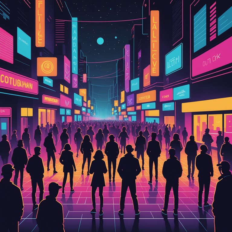 Imagine a scenario where the neon lights meet the pulsating heart of the urban night through this mesmerizing track, featuring the same funky bass but enhanced with more digital soundscapes and a touch of synth magic.