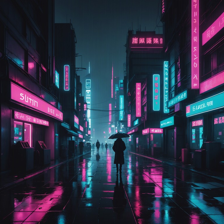 In a futuristic cityscape bathed in neon, the ambient sound of distant, eerie whispers blends with electronic disturbances to create an unsettling yet compelling auditory experience. This piece captures the essence of a cyberpunk universe, where the lines between digital and human blur, giving life to the shadows and pulses of the urban jungle.