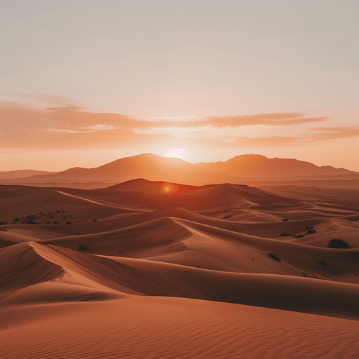 This composition evokes the tranquil beauty of a sunset in the vast desert, blending smooth western guitar with soft ambient sounds to create a gentle lullaby. The music flows like a peaceful breeze over the dunes, offering a calming escape into the serene landscape. Ideal for moments of relaxation and reflection, this track captures the essence of a quiet desert evening.