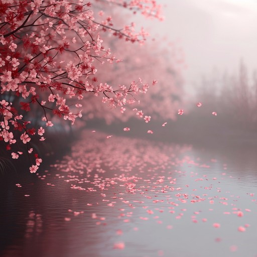 Under the twilight glow of blooming cherry blossoms, a tender tune caresses the air. Strings weave through the atmosphere, blending traditional and modern sounds that inspire emotions of heartfelt reflection and tranquil romance. Ideal for quiet, intimate moments in anime storytelling.