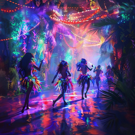 Step into a magical jungle carnival with enchanting rhythms, playful melodies, and a blend of ethnic percussion instruments that paint a lush, whimsical tropical atmosphere.