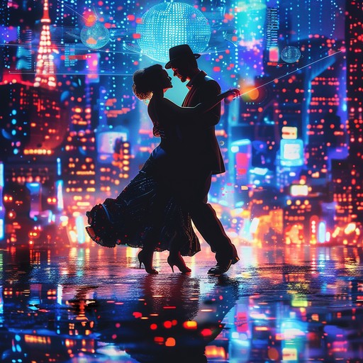 Dive into a neon lit world where traditional tango's soulful bandoneón dances with futuristic synthesizers. This composition captures an intense and mesmerizing blend of old world passion and modern electronic elegance.