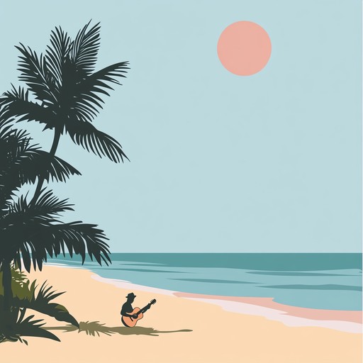 The track features lively bossa nova rhythms with a bright, cheerful melody that evokes images of dancing on a sunny beach, surrounded by swaying palm trees and crystal clear waters.