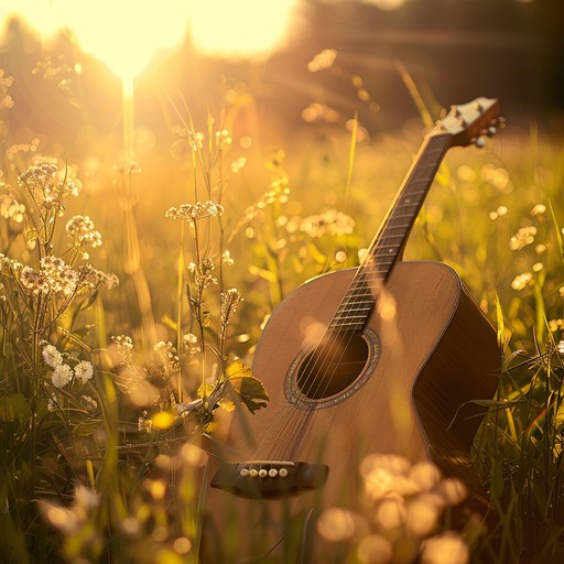 An instrumental bluegrass tune capturing a heartwarming morning in a sunlit meadow, with lively acoustic guitar melodies and cheerful rhythms. Perfect for evoking a sense of rural peace and joy.