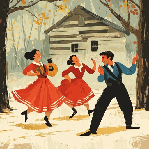 An energizing instrumental capturing the essence of appalachian folk music, featuring a lively fiddle melody accompanied by rhythmic banjo and percussive foot taps, inspiring listeners to dance along to the joyful sounds of the mountains.