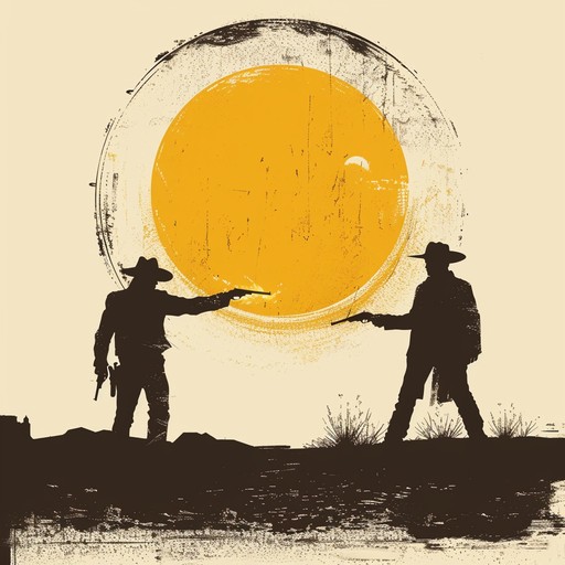 A tense and dramatic instrumental capturing the suspense of a classic western showdown at high noon. Slow building strings create an atmosphere of impending danger, while guitar and trumpet trade off playing the main melodic theme, evoking iconic ennio morricone spaghetti western scores. Gradually builds to an explosive finale.