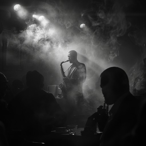 Within the smoky confines of an underground jazz bar, an upright bass sets the ominous tone. Haunting saxophone lines merge with unsettling piano motifs to envelop the listener in an ever darkening atmosphere of mystery and suspense.