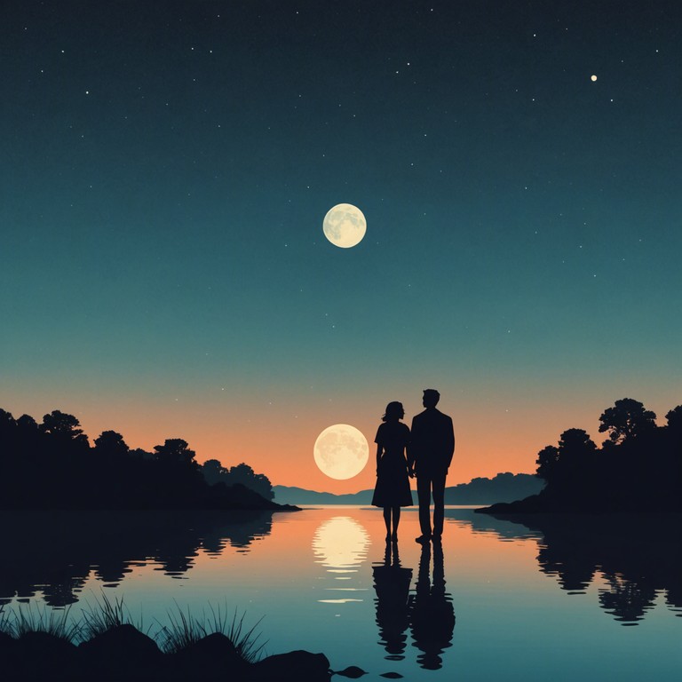 Feel the pulse of the earth's traditions in a soft, romantic composition meant to stir the hearts and connect deeply with cultural roots under a night sky. Imagine a scene of serenity, with gentle music playing in a remote, picturesque locale.