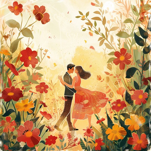 An uplifting and lively waltz characterized by a playful melody and light rhythm. The composition is designed to evoke the feeling of dancing joyfully in a sunlit garden, surrounded by the vibrant colors and scents of blooming flowers.