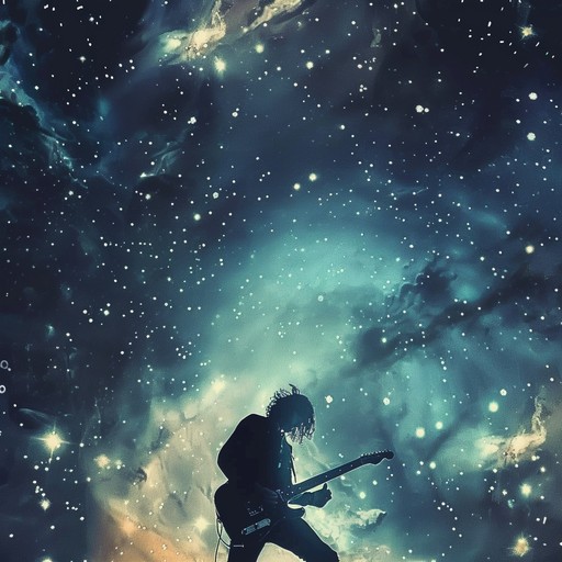 An inspiring instrumental track with powerful guitar solos, evolving dynamics, and a rhythmic backbone that create a galactic odyssey in harmony. This piece evokes feelings of triumph and inspiration, perfect for a journey through the stars.