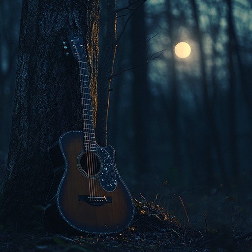 An ambient dark folk composition featuring the delicate strums of an acoustic guitar intertwined with echoing melodies, creating a sensual and mysterious atmosphere that delves into the depths of emotion.