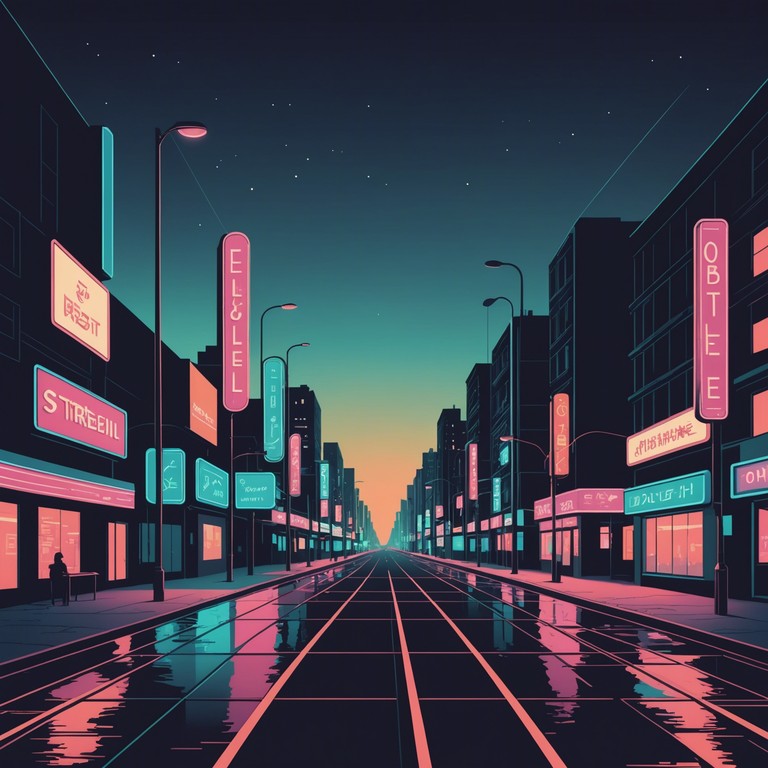 An enchanting piece reminiscent of a serene drive through a city bathed in neon lights, the soft hum of the car blending with the soothing tunes from an electric piano, offering a reflective and sophisticated journey back in time.