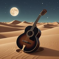 solitude expressed through oud in desert night