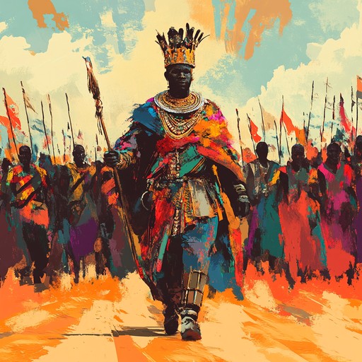 An invigorating afrobeat track that combines percussive elements, brass, and melodic undertones to create a sense of royal festival and grandeur. It’s full of energy, highlighting the richness of african traditions with a touch of modernity