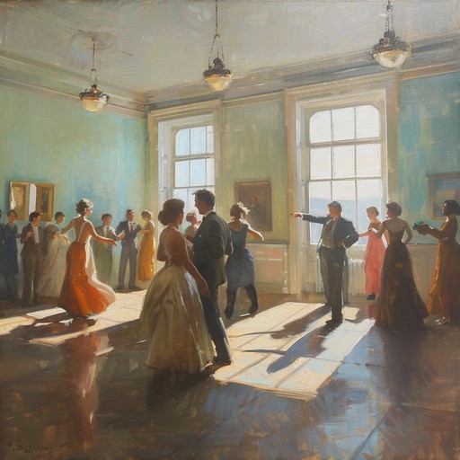 Picture a sun drenched ballroom filled with dancers twirling in elegant attire. This neoclassical composition blends uplifting string melodies with lively piano lines, creating an atmosphere of refined joy. The music's intricate harmonies and counterpoints offer a fresh yet classical feel.