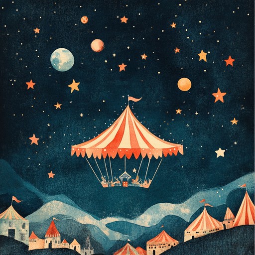 Dive into a magical and whimsical soundscape where cosmic harmonies meet the playful essence of a nostalgic circus. This enchanting composition uses ethereal synths and rhythmic percussion, creating a mesmerizing auditory experience that transports you to a fantastical world.