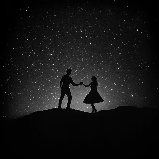 A track that embodies the intimate moments of a couple's slow dance under a canopy of stars, with gentle instrumentals that embrace the quiet of midnight. The music is a soft, continuous whisper that echoes the subtle movements of dancing bodies and shared whispers.