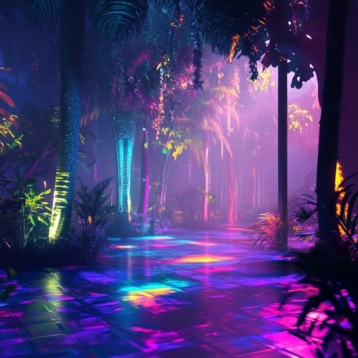 A high energy, intense electropop track blending vibrant synth lines, driving bass, and relentless beats. The sound is futuristic and pulsating, making listeners feel as if they are dancing in a neon lit jungle. Trippy filter effects and dynamic transitions enhance the immersive experience, perfect for a night of unending party vibes.