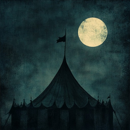 Imagine walking through a deserted circus at midnight, the eerie silence punctuated only by a slow, haunting accordion melody that plays as if by itself, swirling around the moonlit, abandoned tents and the ghostly figures of the audience and performers faintly visible in the shadows