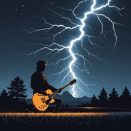 guitars clash like lightning strikes