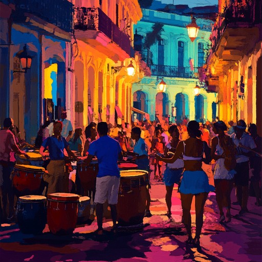 An instrumental track that merges traditional african percussion with cuban salsa rhythms, creating an uplifting and euphoric atmosphere that inspires listeners to dance and celebrate life.