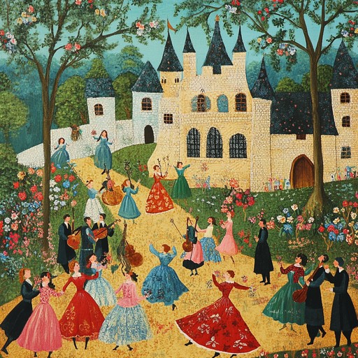 A vibrant and rhythmic dance tune from the medieval era, driven by plucky and melodious lute strings. This instrumental piece evokes images of lively celebrations, courtly dances, and cheerful gatherings, bringing a touch of history to a joyful composition.