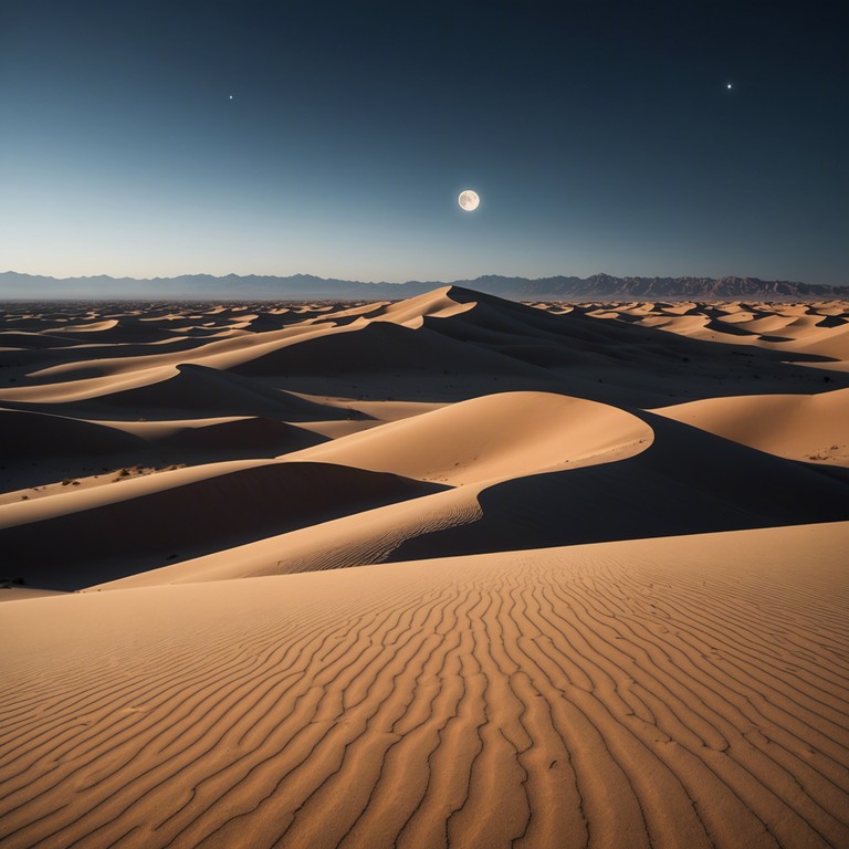 Embedded in the tranquility of the arabian desert, this song conjures the soft whisper of the night wind mingling with subtle oud harmonies, crafting an immersive, peaceful soundscape.