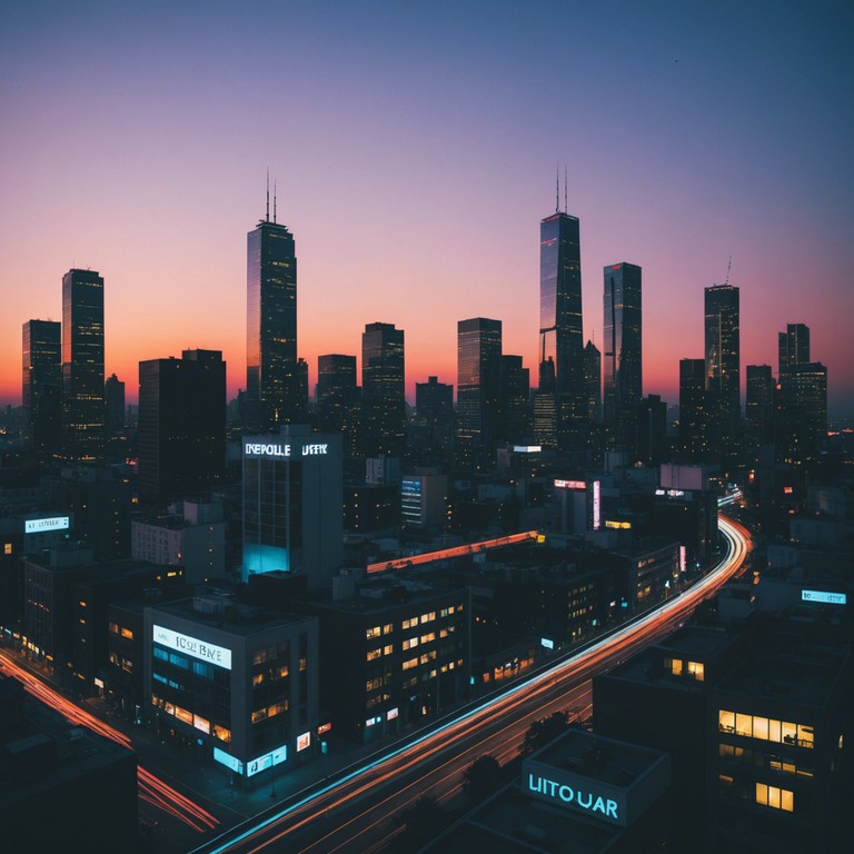This track features an energetic wave of rhythms and pulsations, mimicking the vibrant life of a cityscape under the twilight sky. The techno beats are infused with spirited, dynamic bursts of energy that capture the essence of nighttime adventures in urban settings. The soundscape is designed to elevate the listener's heart rate and transport them to a world of endless motion and excitement.