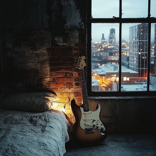 An instrumental piece that combines gritty urban soundscapes with the intimate and lo fi aesthetics of bedroom music, featuring raw guitar textures and ambient undertones, evoking feelings of solitude and reflection within a bustling city.