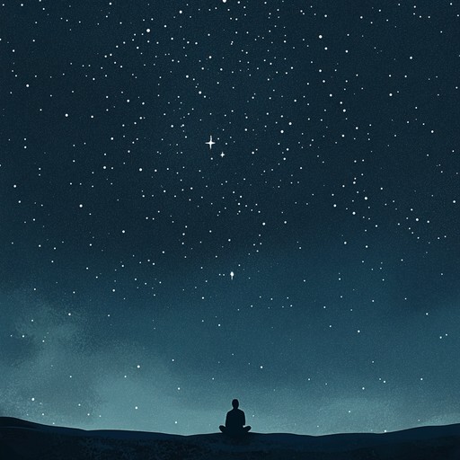 An ambient piece characterized by gentle acoustic guitar melodies, creating a contemplative atmosphere reminiscent of a calm night under silent stars. The music flows softly, inviting introspection and peaceful thoughts.