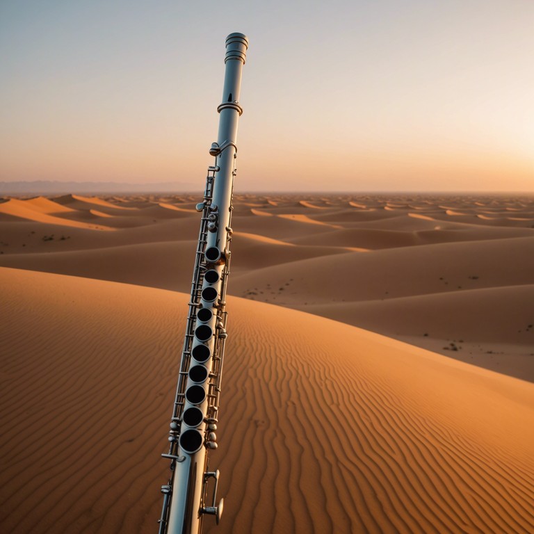 Imagine a flute song playing as the sun rises, filling the sahara with light and warmth. The music captures the essence of a new day, promising hope and peace in its gentle, melodious flow.