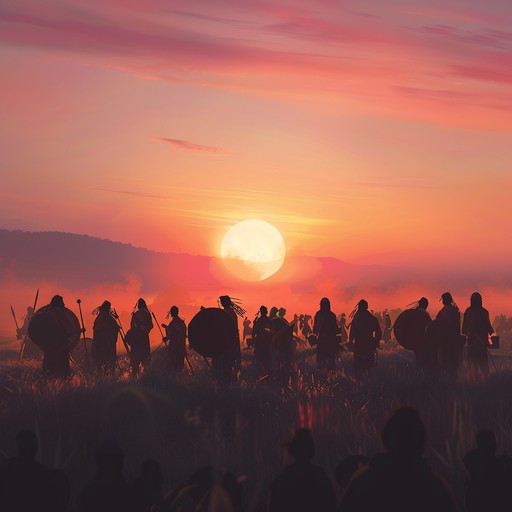 In this track, tribal rhythms and uplifting melodies come together to create a hopeful and unifying soundscape. Using traditional percussion instruments, the music evolves from gentle beats to more dynamic drumming, symbolizing the dawn of a new day and the strength of community spirit.