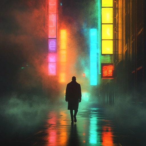 A soothing ambient track featuring soft synthesizer tones that evoke the feeling of wandering through quiet city streets bathed in the glow of neon signs, creating a sense of nostalgia and peace.