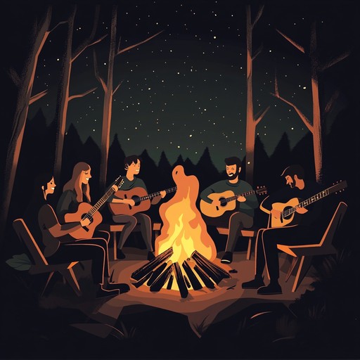 Perfect for fostering a sense of togetherness and light hearted joy, this acoustic guitar tune sets the tone for a night of laughter and heartfelt conversations among close friends by a campfire.